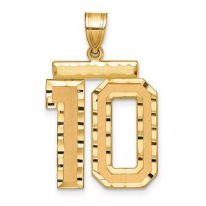 14k Yellow Gold, Varsity Collection, Large D/C Pendant Number 10